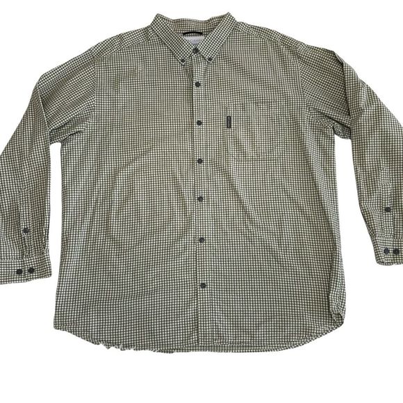 Columbia 100% Cotton Check Pattern Button Down Shirt Long Sleeve Pocket Men XXL - Picture 9 of 15